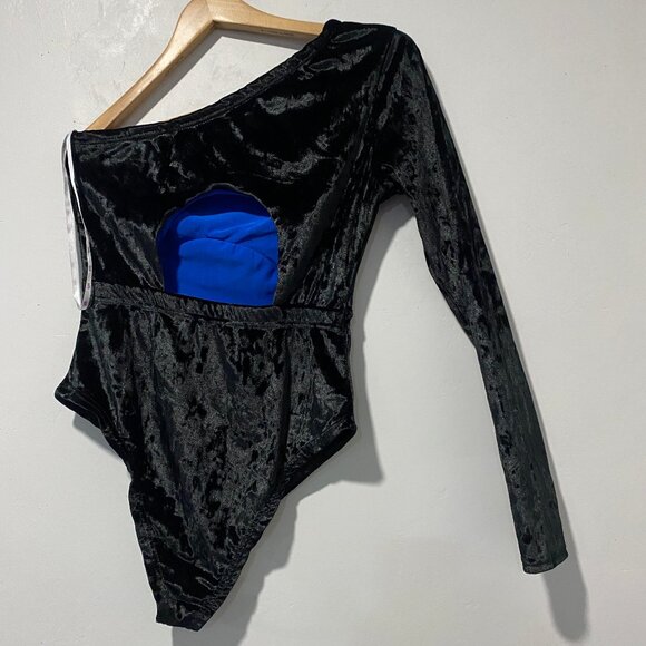 Yitty by Lizzo Plushy Velvet Asymmetrical Bodysuit Size L - Picture 2 of 6